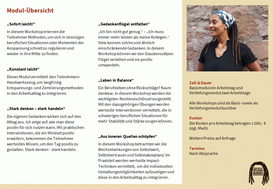 Selina Manu - Flyer Firmen